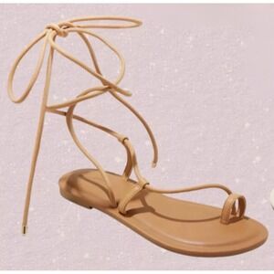 *NWT* Universal Thread Womens Tan Lace Up Gladiator Sandals - Size 10